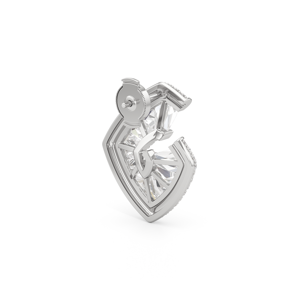 The Streamline Moderne Earrings with 18KT White Gold / Lab / 4 1/5 Cut Diamond in 14KT White Gold / Lab / 4 1/5 view 6
