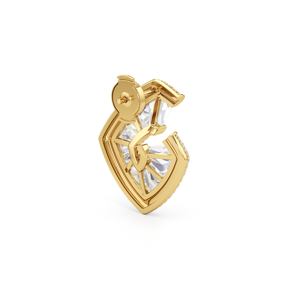 The Streamline Moderne Earrings with 18KT Yellow Gold / Lab / 4 1/4 Cut Diamond in 14KT Yellow Gold / Lab / 4 1/4 view 6
