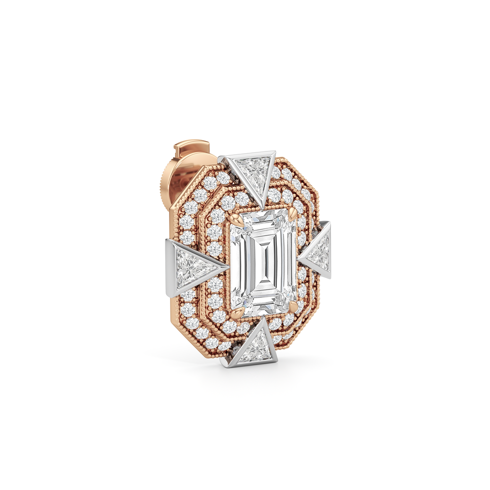 The Empire Earrings with 18KT White & Rose Gold / Lab / 5 1/2 Cut Diamond in 14KT White & Rose Gold / Lab / 5 1/2 view 5
