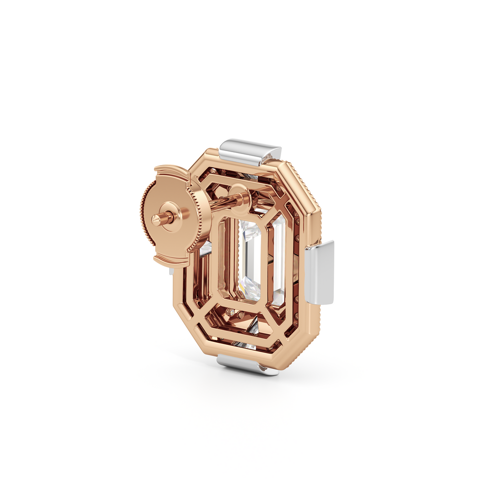 The Empire Earrings with 18KT Rose Gold / Lab / 5 1/2 Cut Diamond in 14KT Rose Gold / Lab / 5 1/2 view 6
