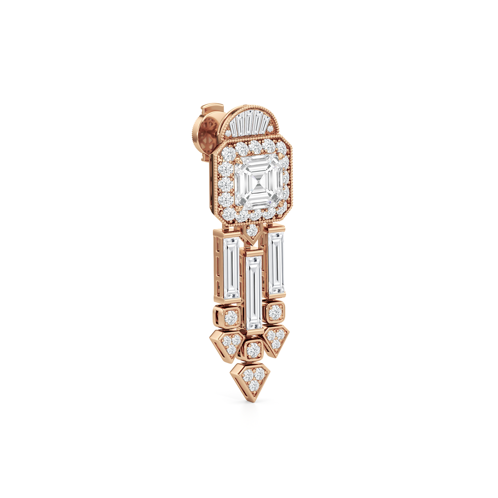 The Bacardi Earrings with 18KT Rose Gold / Lab / 7 3/8 Cut Diamond in 14KT Rose Gold / Lab / 7 3/8 view 5
