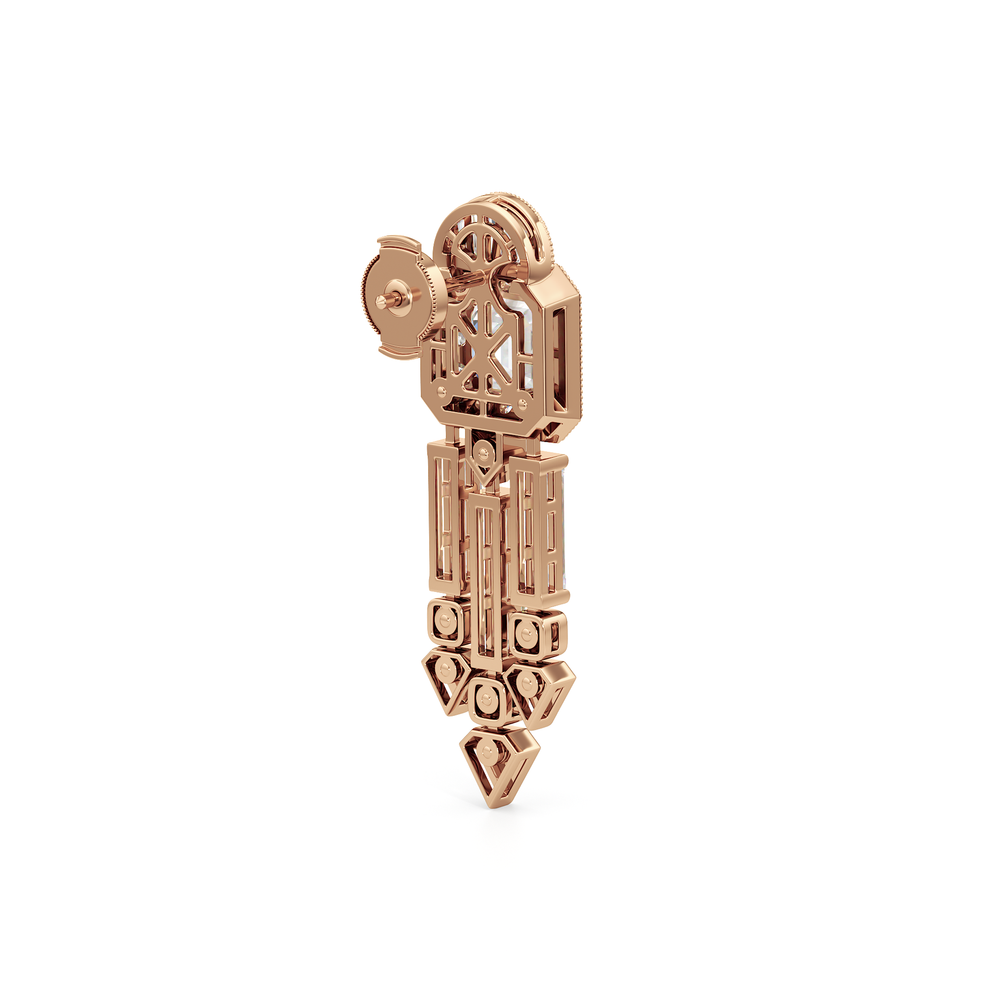 The Bacardi Earrings with 18KT Rose Gold / Lab / 7 3/8 Cut Diamond in 14KT Rose Gold / Lab / 7 3/8 view 6
