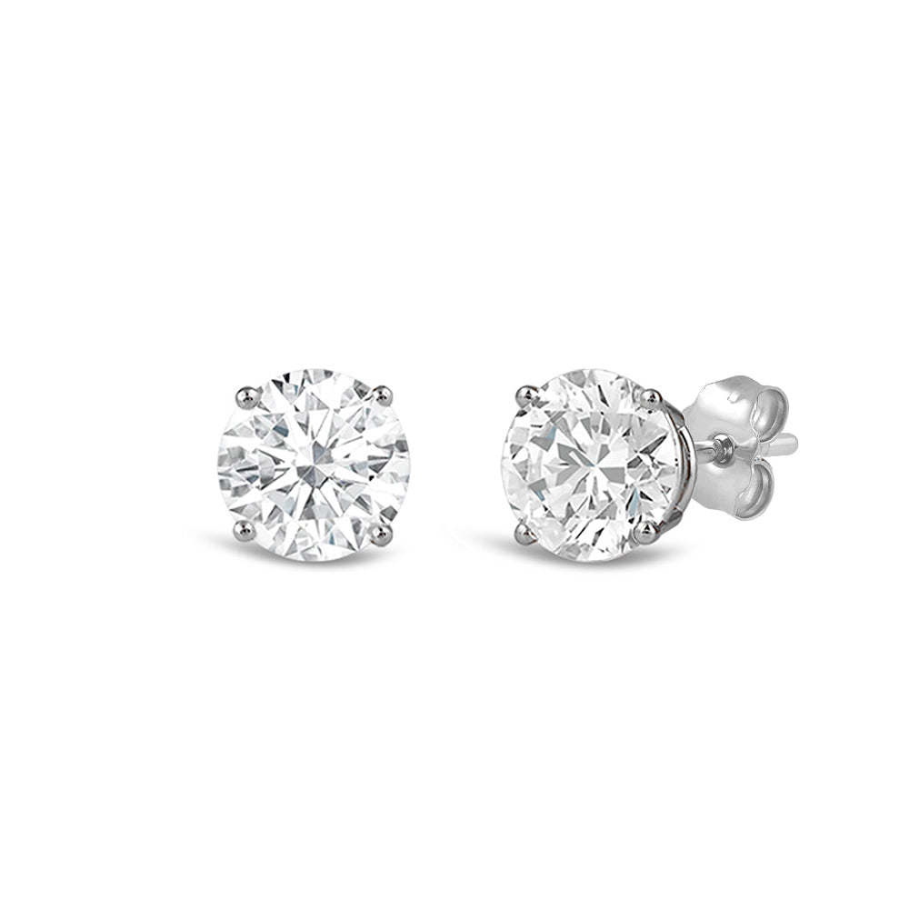 Premium Round Diamond Four Prong Studs (E/F VS+) with 14KT White Gold / Lab / 3/4 Cut Diamond in 14KT White Gold / Lab / 3/4 view 1

