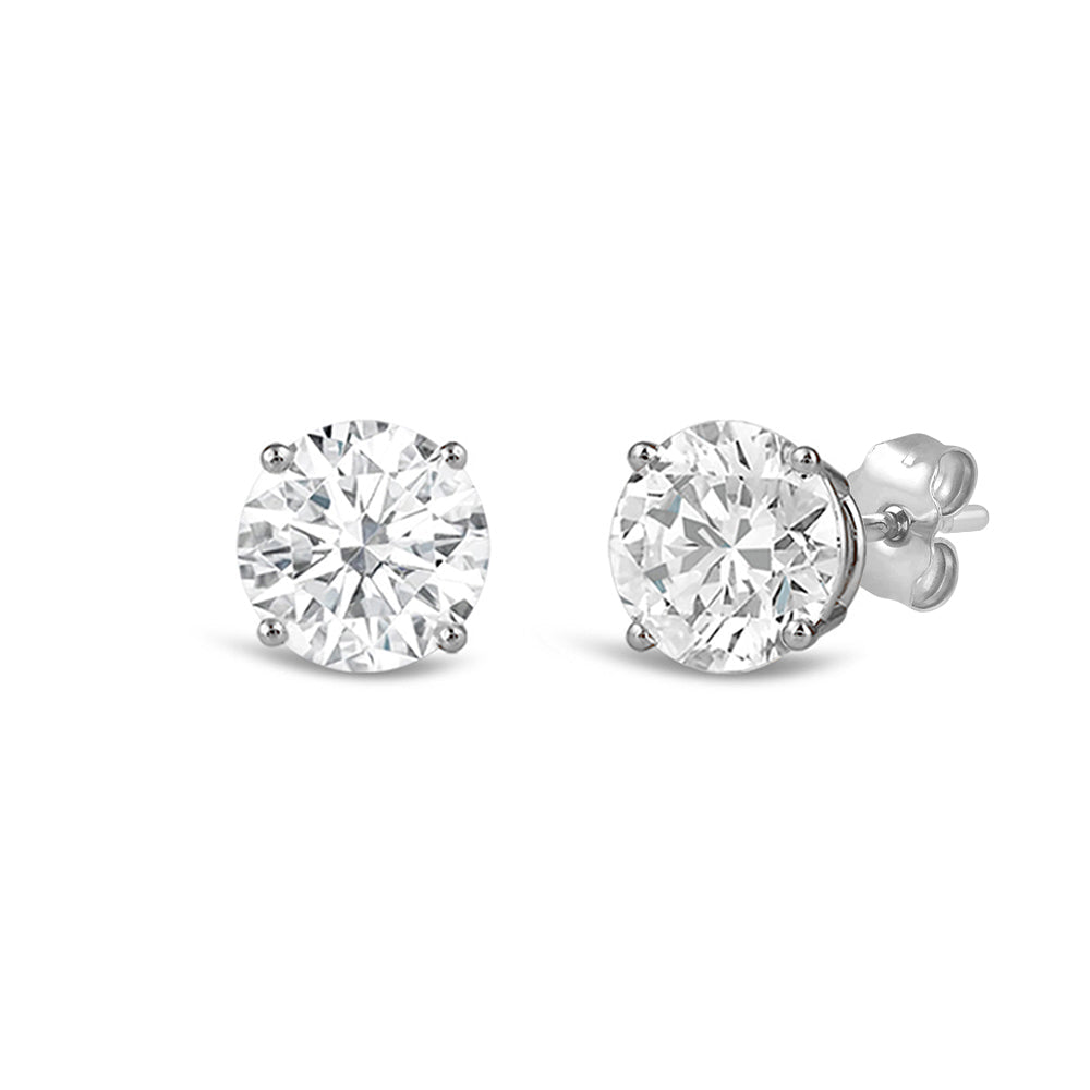 Premium Round Diamond Four Prong Studs (E/F VS+) with 14KT White Gold / Lab / 1 1/2 Cut Diamond in 14KT White Gold / Lab / 1 1/2 view 1
