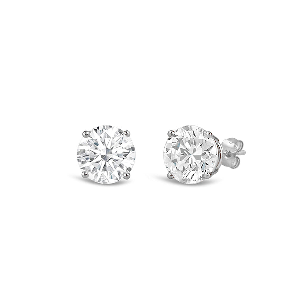 Classic Round Diamond Four Prong Studs Earrings (F/G SI+) with 14KT White Gold / Lab / 1/2 Cut Diamond in 14KT White Gold / Lab / 1/2 view 1
