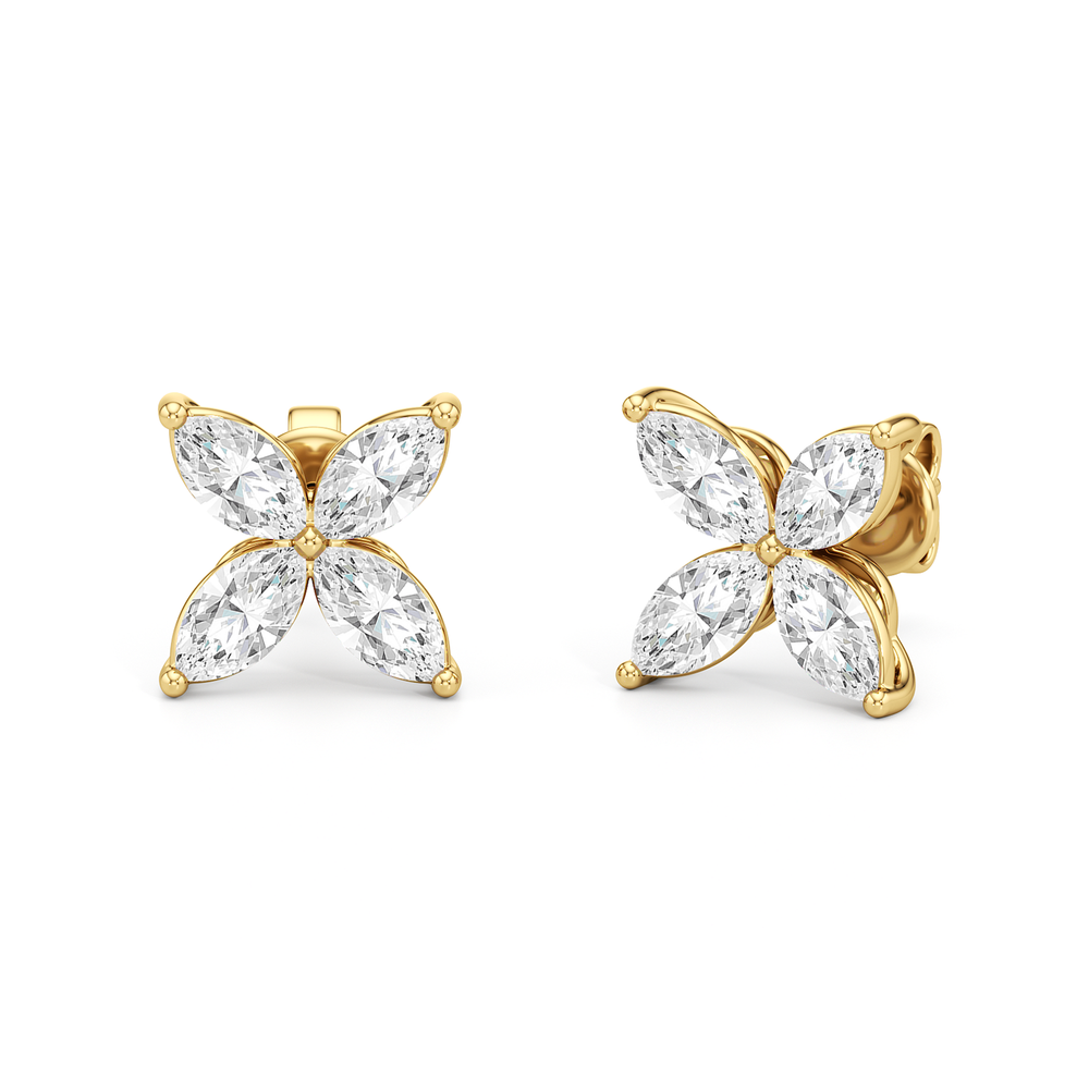Wildflower Studs with 14KT Yellow Gold / Lab / 1 Cut Diamond in 14KT Yellow Gold / Lab / 1 view 1
