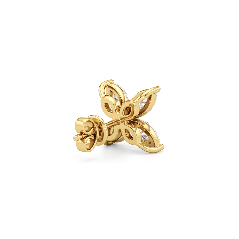 Wildflower Studs with 14KT Yellow Gold / Lab / 1 Cut Diamond in 14KT Yellow Gold / Lab / 1 view 5
