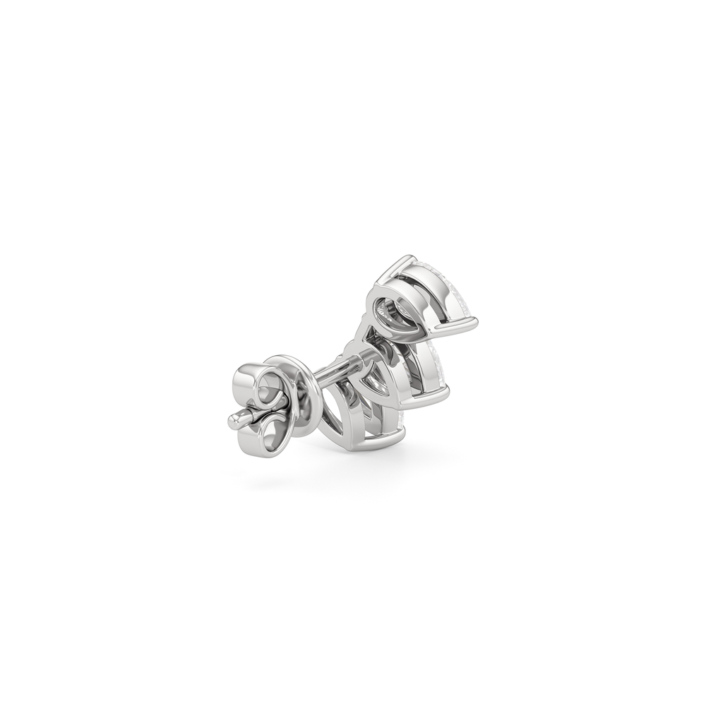 Trilogy Pear Cut Climber Earrings with 14KT White Gold / Left / 3/4 Cut Diamond in 14KT White Gold / Left / 3/4 view 5
