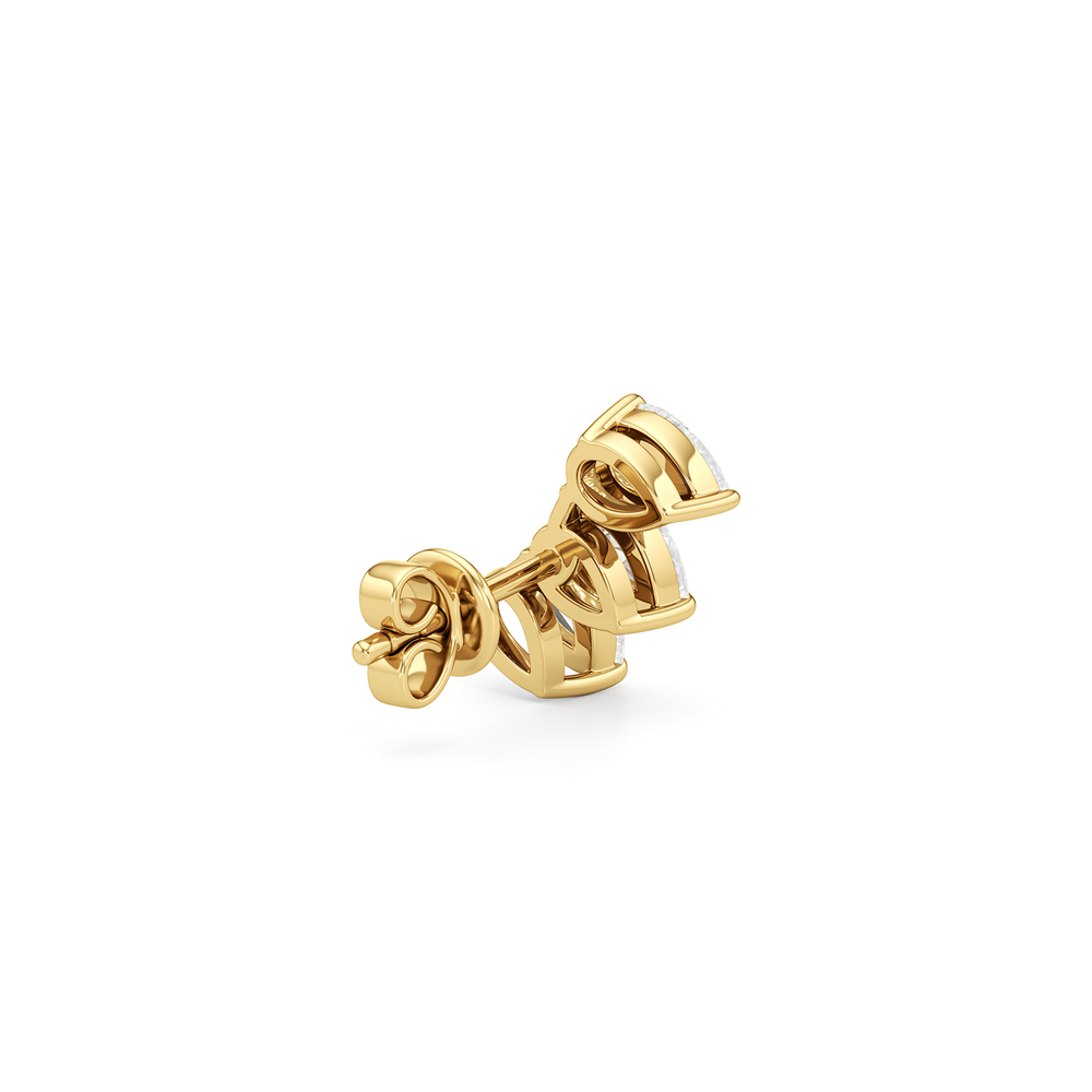 Trilogy Pear Cut Climber Earrings with 14KT Yellow Gold / Left / 3/4 Cut Diamond in 14KT Yellow Gold / Left / 3/4 view 5
