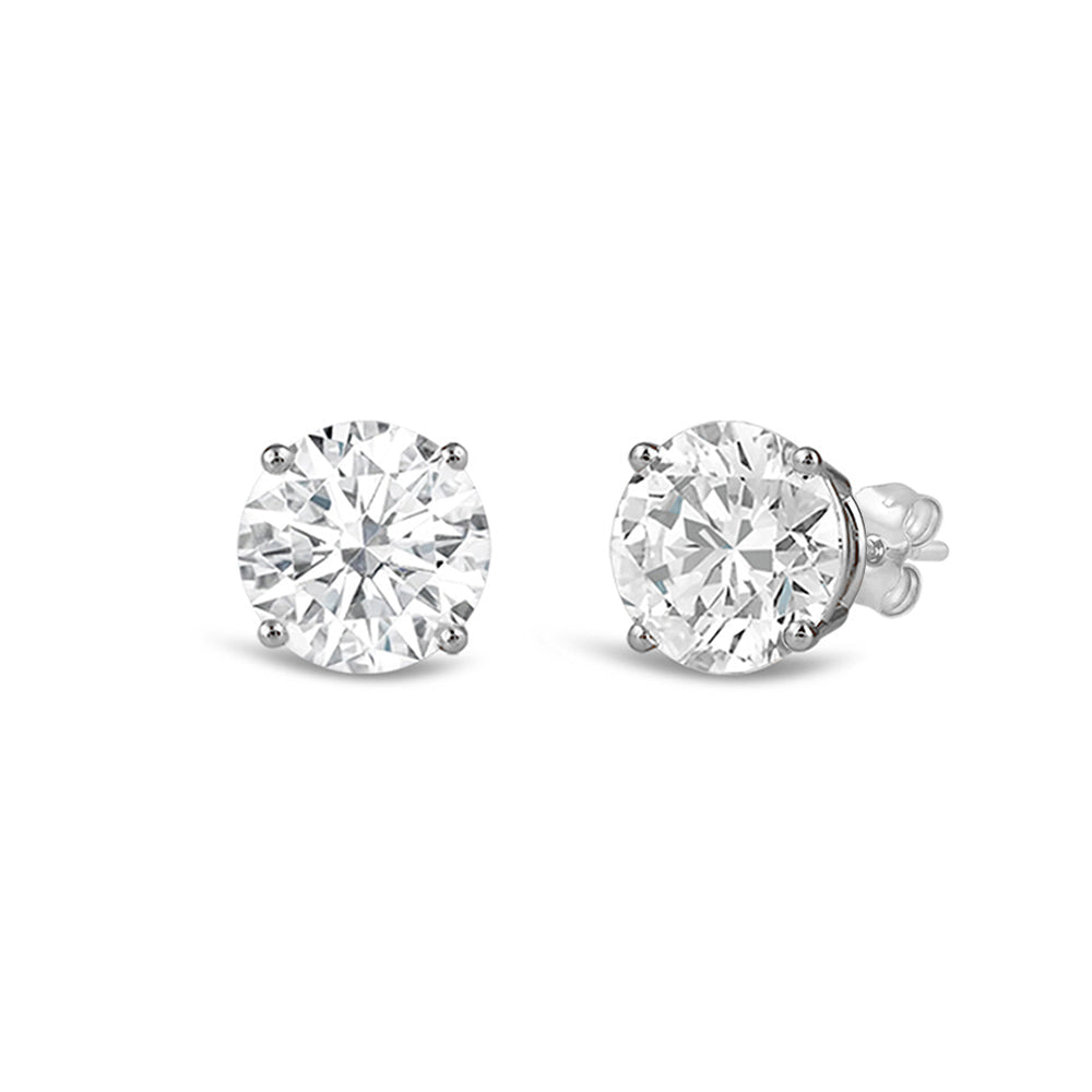 Classic Round Diamond Four Prong Studs Earrings (F/G SI+) with 14KT White Gold / Lab / 1 1/2 Cut Diamond in 14KT White Gold / Lab / 1 1/2 view 1
