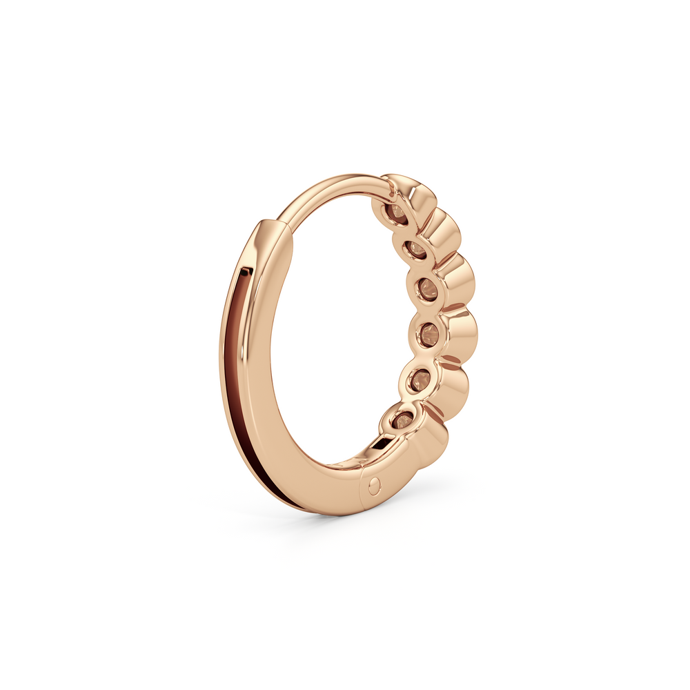 Lina Huggie Hoops with 14KT Rose Gold / Lab / 1/8 Cut Diamond in 14KT Rose Gold / Lab / 1/8 view 6
