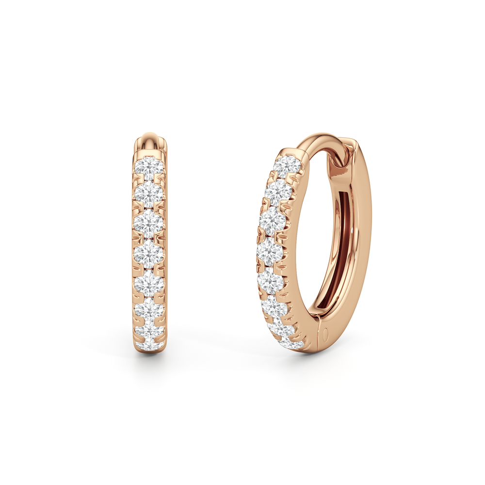 Zara Huggies with 14KT Rose Gold / Lab / 1/8 Cut Diamond in 14KT Rose Gold / Lab / 1/8 view 1
