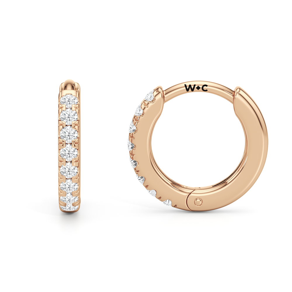 Elsie Huggies with 14KT Rose Gold / Lab / 10 Cut Diamond in 14KT Rose Gold / Lab / 10 view 2
