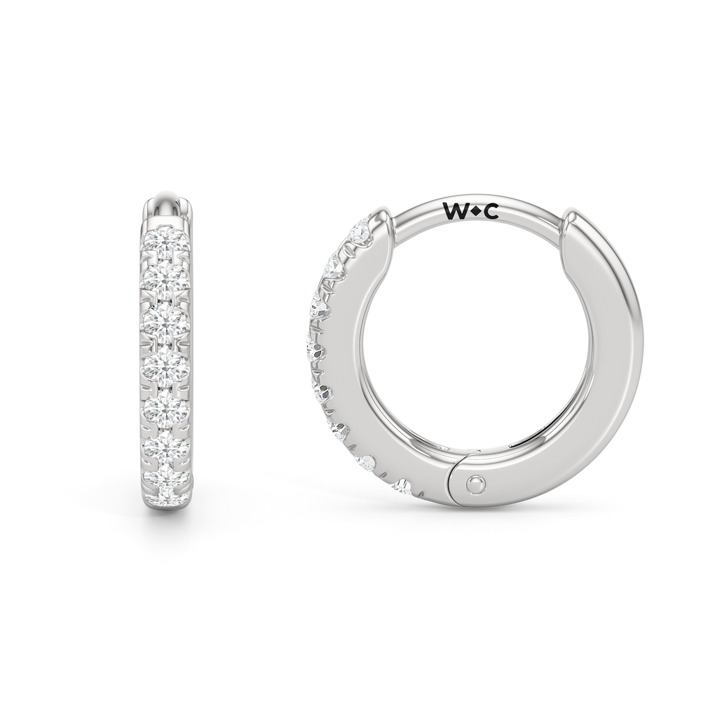 Elsie Huggies with 14KT White Gold / Lab / 10 Cut Diamond in 14KT White Gold / Lab / 10 view 2
