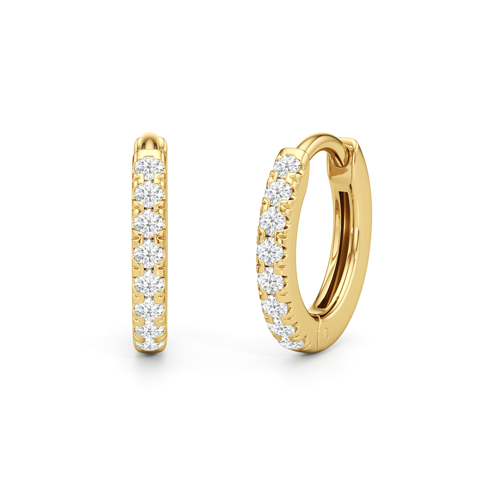 Zara Huggies with 14KT Yellow Gold / Lab / 1/8 Cut Diamond in 14KT Yellow Gold / Lab / 1/8 view 1
