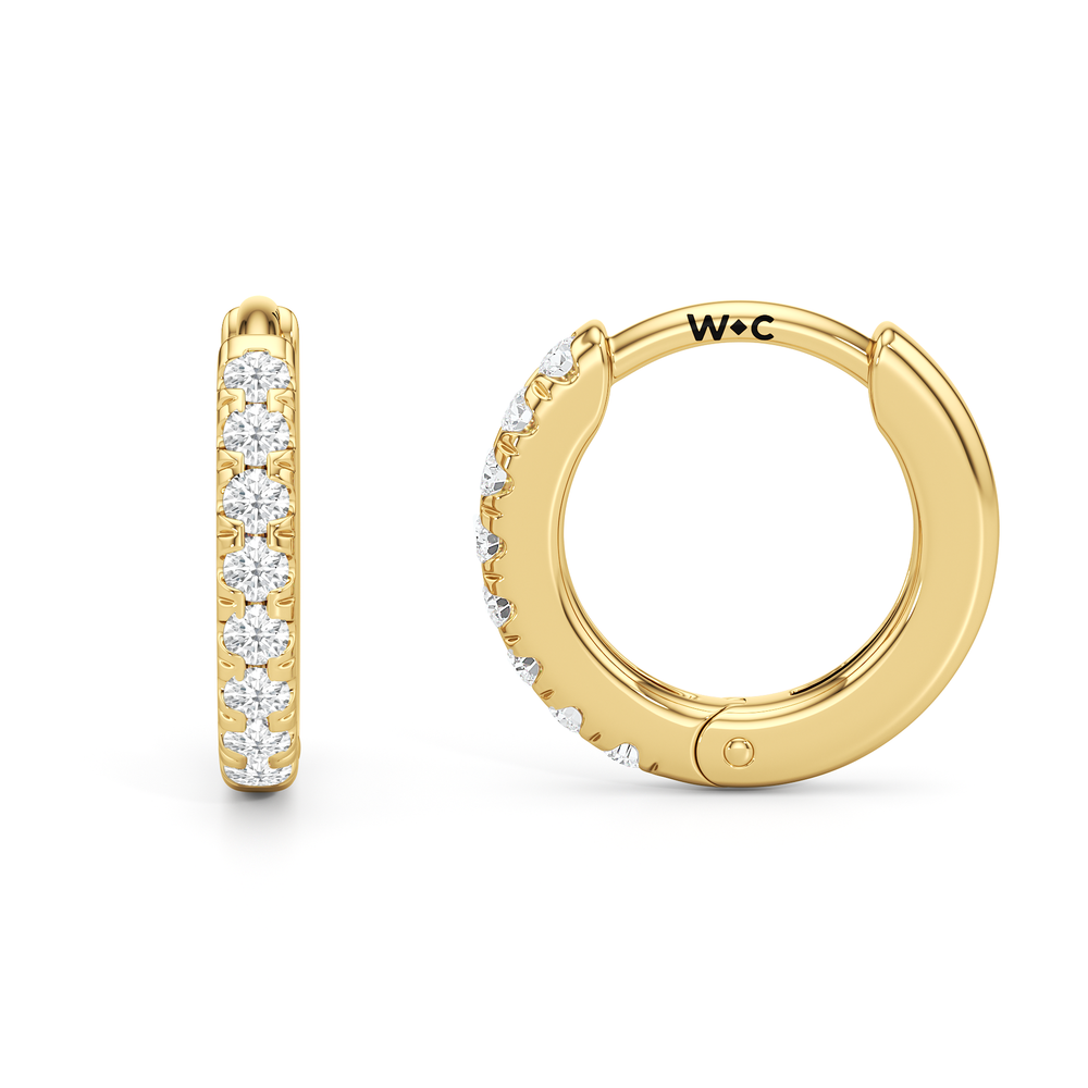 Elsie Huggies with 14KT Yellow Gold / Lab / 10 Cut Diamond in 14KT Yellow Gold / Lab / 10 view 2
