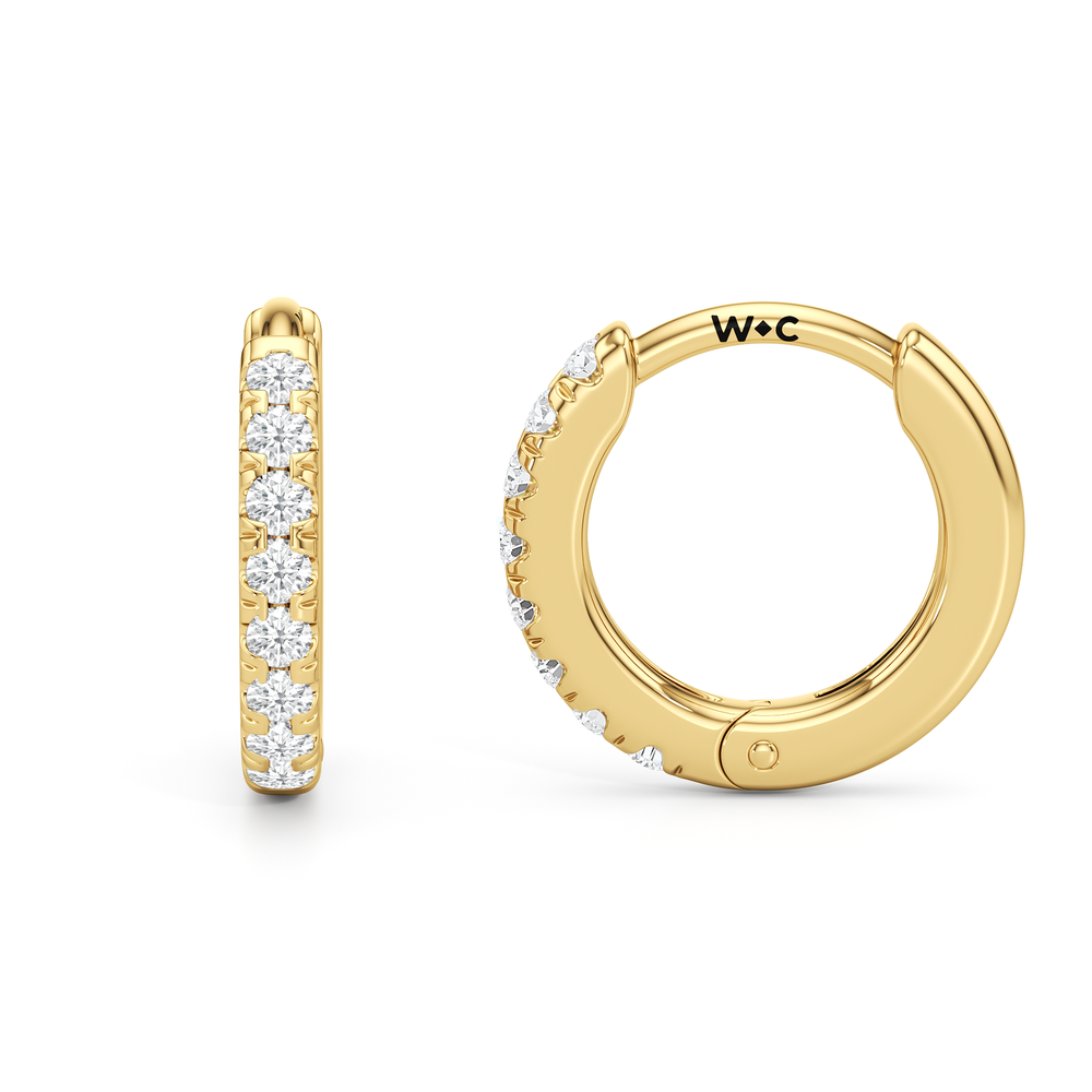Zara Huggies with 14KT Yellow Gold / Lab / 1/8 Cut Diamond in 14KT Yellow Gold / Lab / 1/8 view 2
