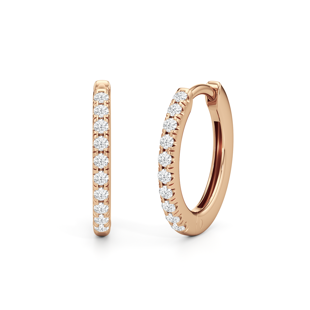 Elsie Huggies with 14KT Rose Gold / Lab / 12 Cut Diamond in 14KT Rose Gold / Lab / 12 view 1
