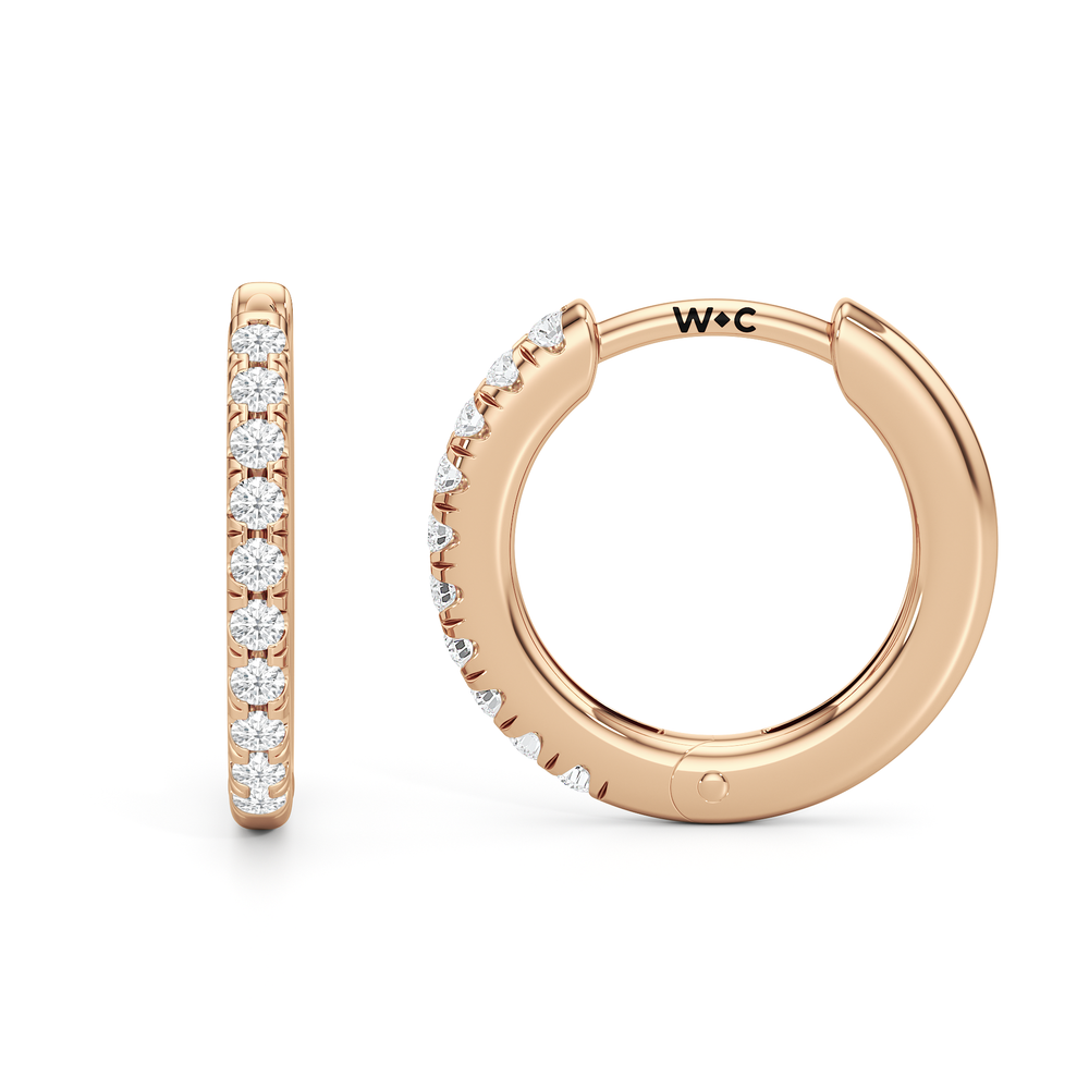 Elsie Huggies with 14KT Rose Gold / Lab / 12 Cut Diamond in 14KT Rose Gold / Lab / 12 view 2
