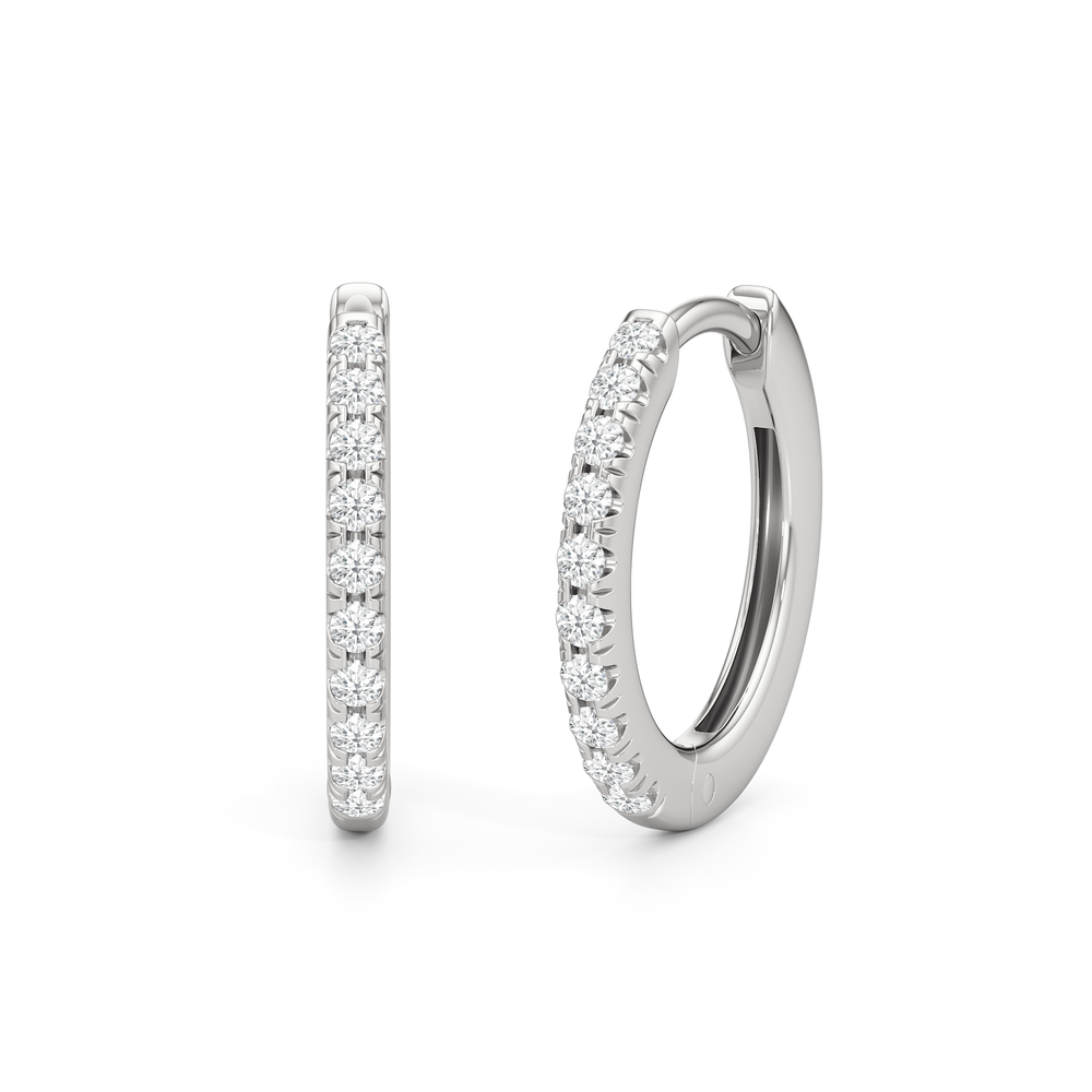Anya Huggies with 14KT White Gold / Lab / 1/8 Cut Diamond in 14KT White Gold / Lab / 1/8 view 1
