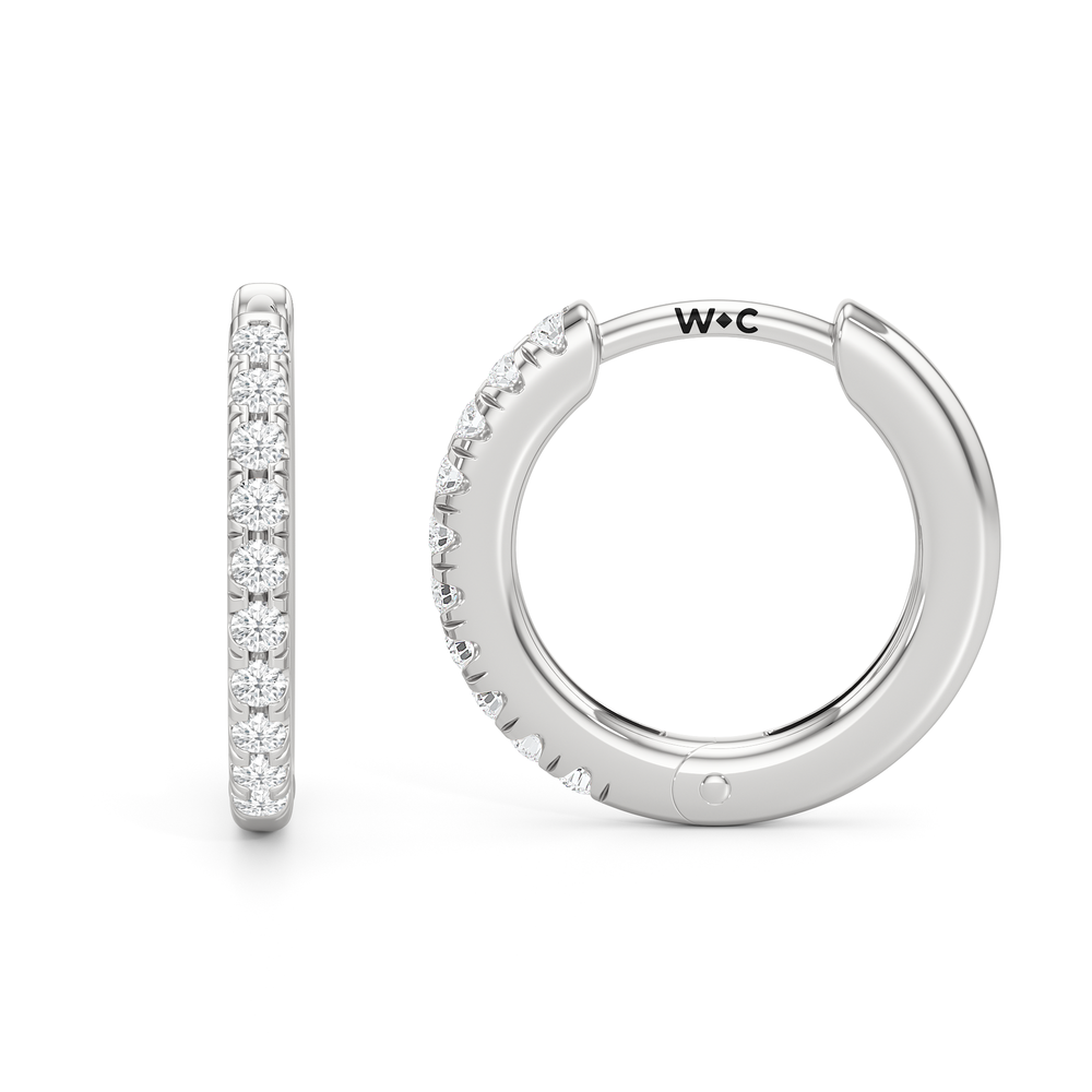 Elsie Huggies with 14KT White Gold / Lab / 12 Cut Diamond in 14KT White Gold / Lab / 12 view 2
