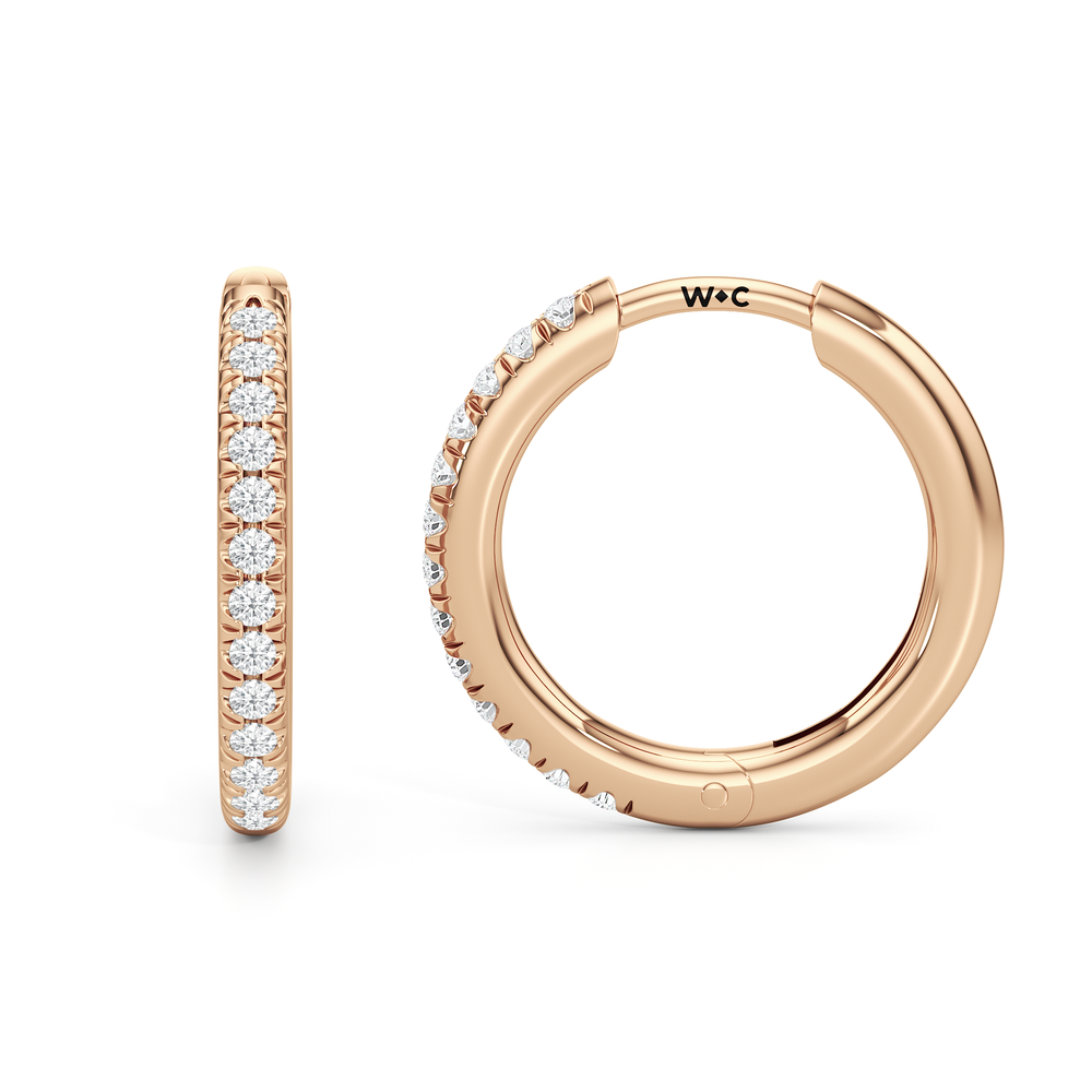 Elsie Huggies with 14KT Rose Gold / Lab / 15 Cut Diamond in 14KT Rose Gold / Lab / 15 view 2
