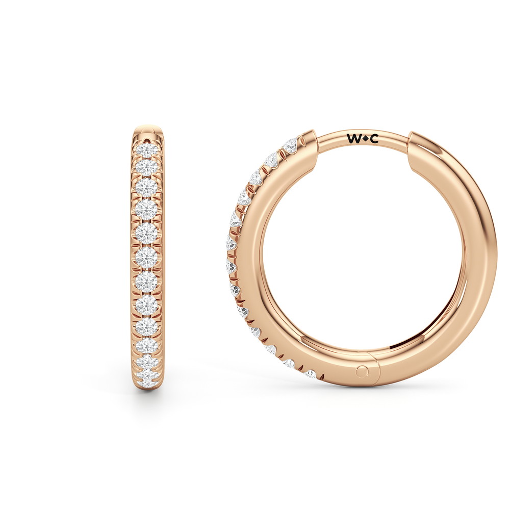 Elsie Huggies with 14KT Rose Gold / Lab / 5/8 Cut Diamond in 14KT Rose Gold / Lab / 5/8 view 2
