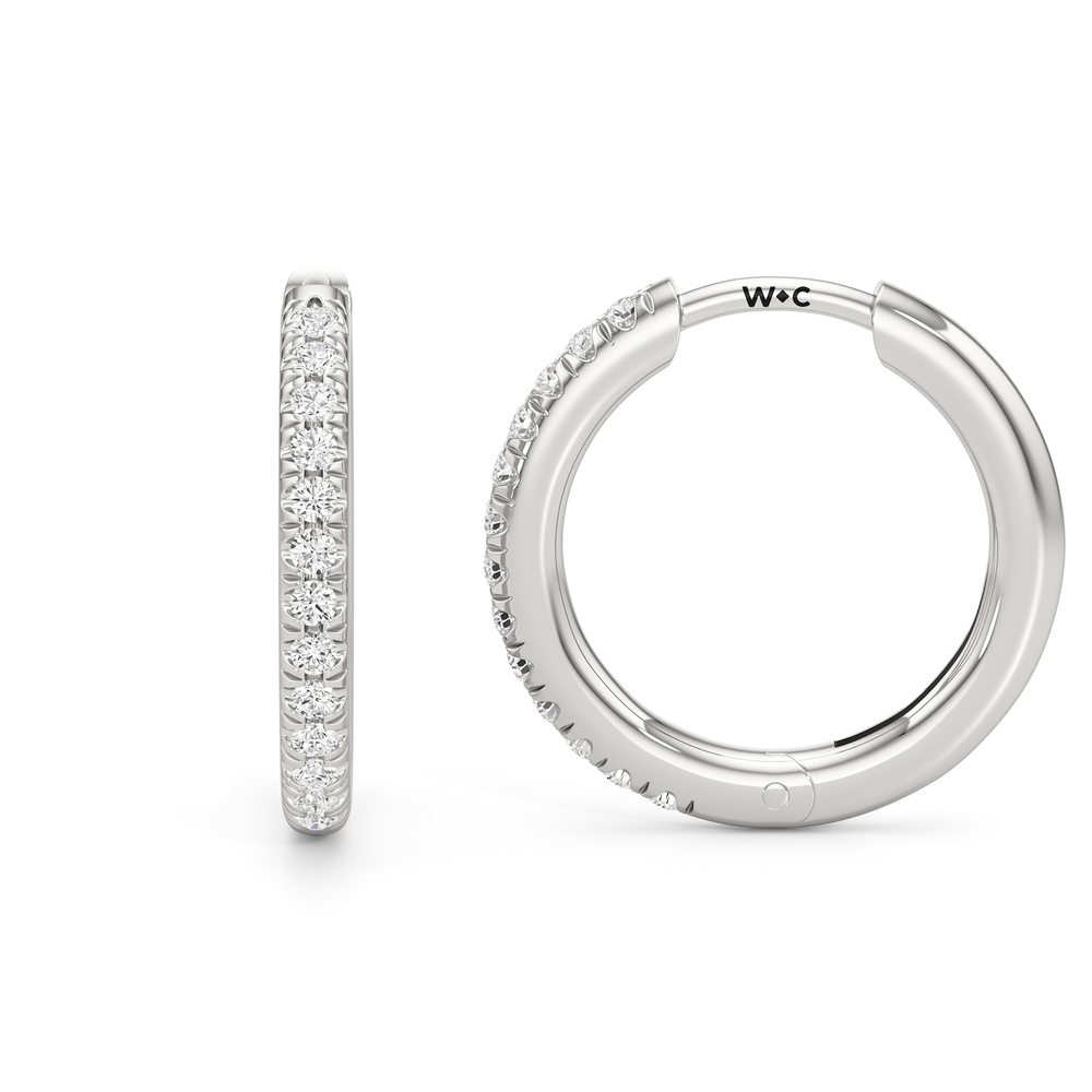 Elsie Huggies with 14KT White Gold / Lab / 5/8 Cut Diamond in 14KT White Gold / Lab / 5/8 view 2
