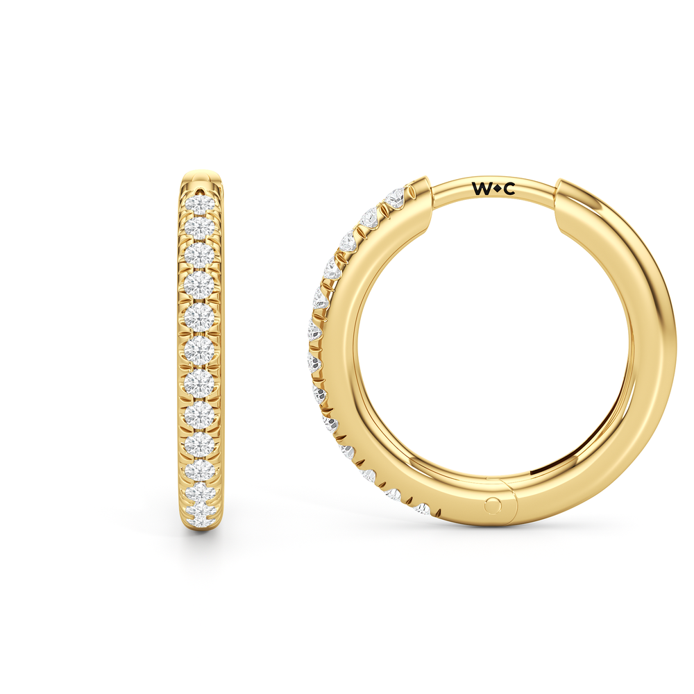 Elsie Huggies with 14KT Yellow Gold / Lab / 5/8 Cut Diamond in 14KT Yellow Gold / Lab / 5/8 view 2
