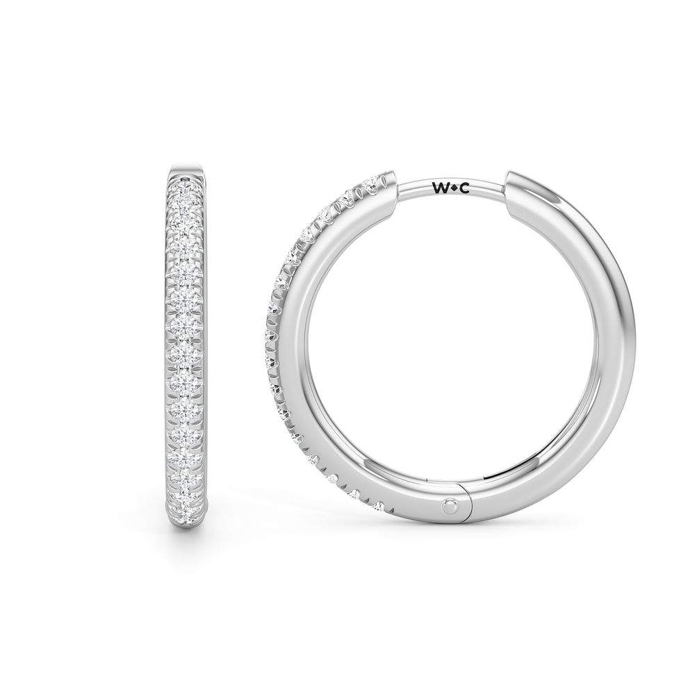 Elsie Huggies with 14KT White Gold / Lab / 18 Cut Diamond in 14KT White Gold / Lab / 18 view 2
