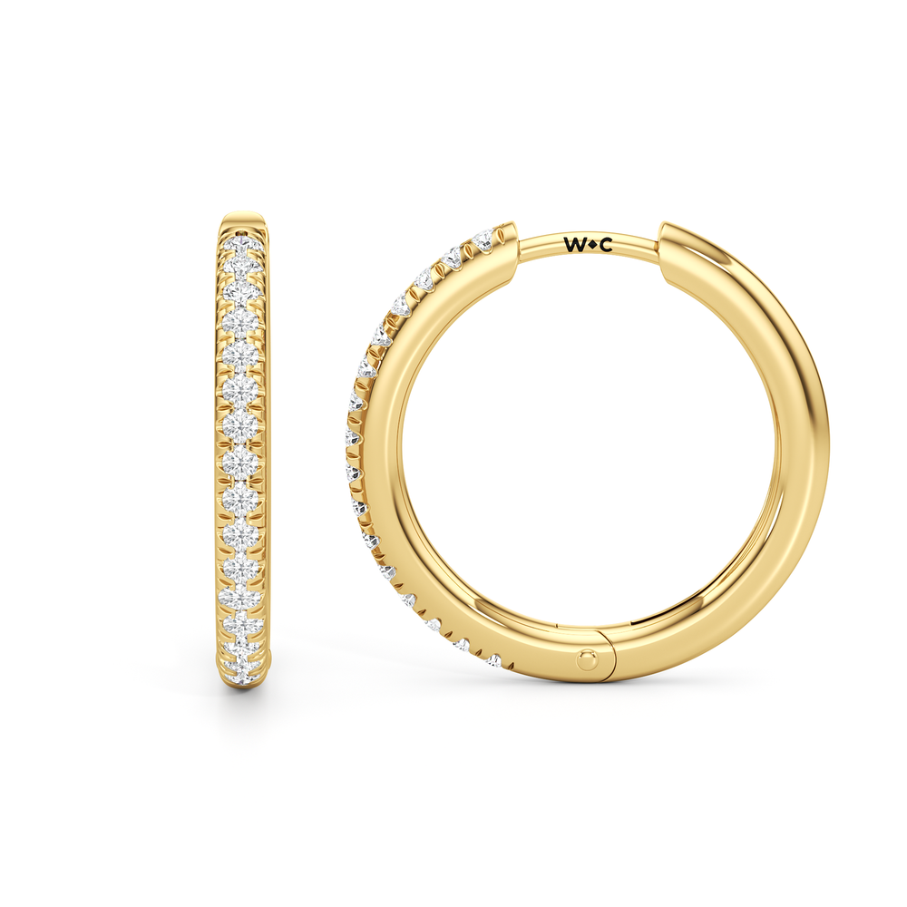 Elsie Huggies with 14KT Yellow Gold / Lab / 18 Cut Diamond in 14KT Yellow Gold / Lab / 18 view 2
