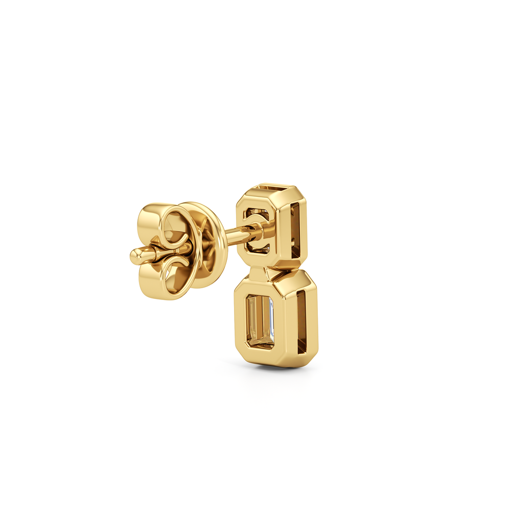 Io Two-Stone Stud Earrings with 14KT Yellow Gold / Lab / 1/2 Cut Diamond in 14KT Yellow Gold / Lab / 1/2 view 5
