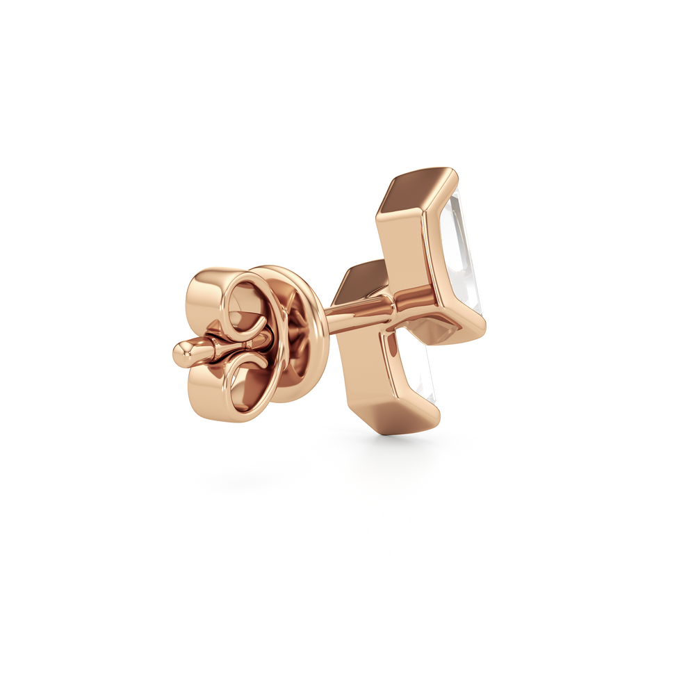 Drift Baguette Studs with 14KT Rose Gold / Lab / 1/5 Cut Diamond in 14KT Rose Gold / Lab / 1/5 view 6
