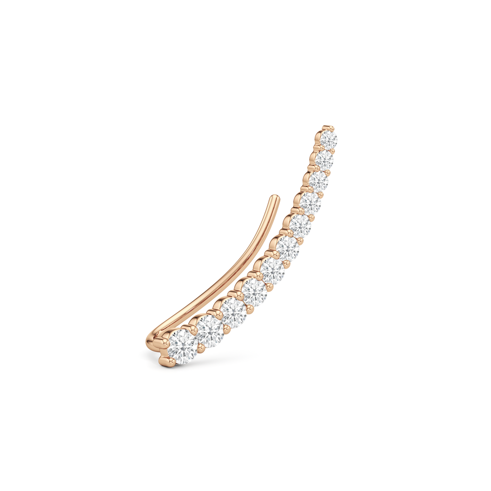 Solea Climber Earrings with 14KT Rose Gold / Lab / 1/2 Cut Diamond in 14KT Rose Gold / Lab / 1/2 view 5
