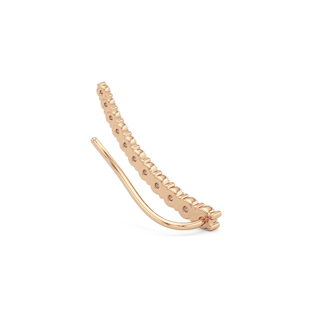 Solea Climber Earrings with 14KT Rose Gold / Lab / 1/2 Cut Diamond in 14KT Rose Gold / Lab / 1/2 view 6
