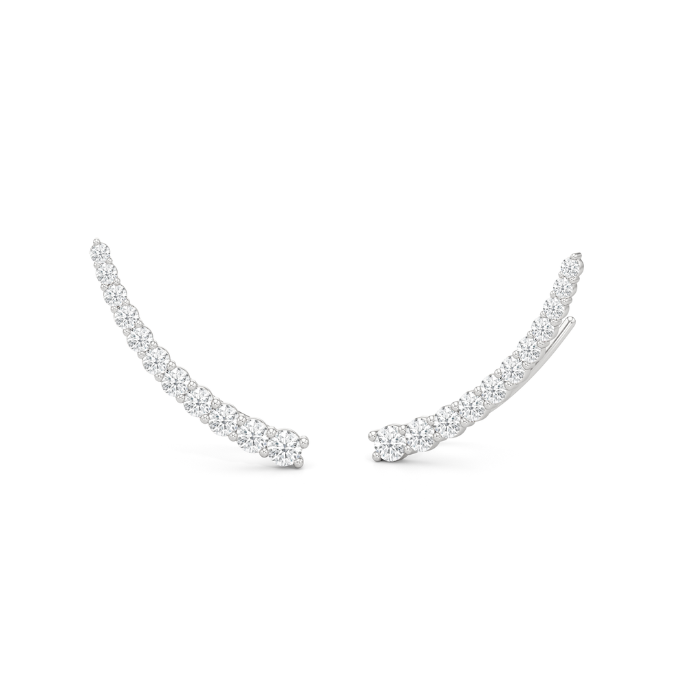 Solea Climber Earrings with 14KT White Gold / Lab / 1/2 Cut Diamond in 14KT White Gold / Lab / 1/2 view 1
