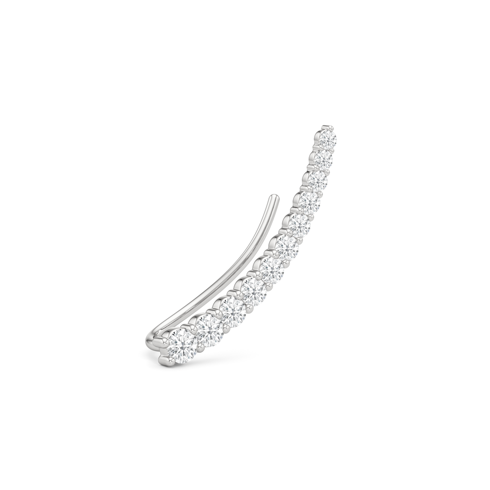Solea Climber Earrings with 14KT White Gold / Lab / 1/2 Cut Diamond in 14KT White Gold / Lab / 1/2 view 5
