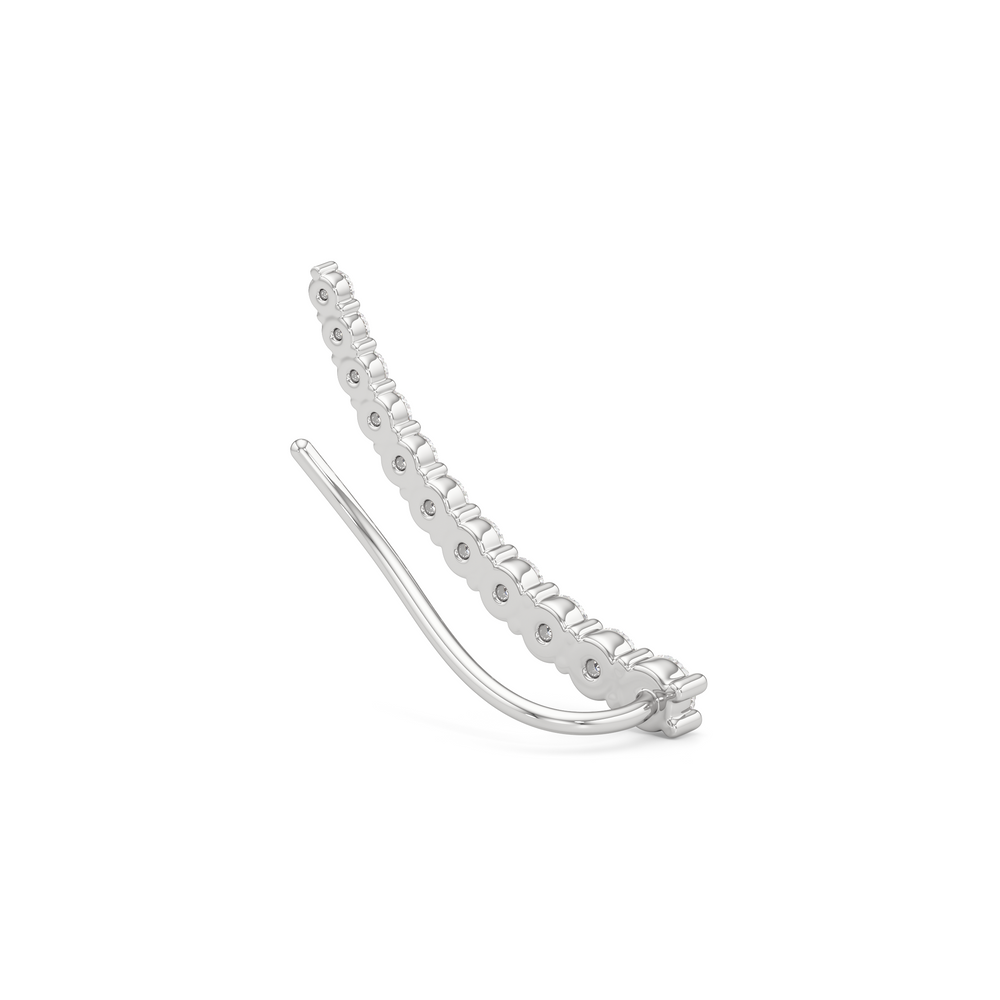 Solea Climber Earrings with 14KT White Gold / Lab / 1/2 Cut Diamond in 14KT White Gold / Lab / 1/2 view 6
