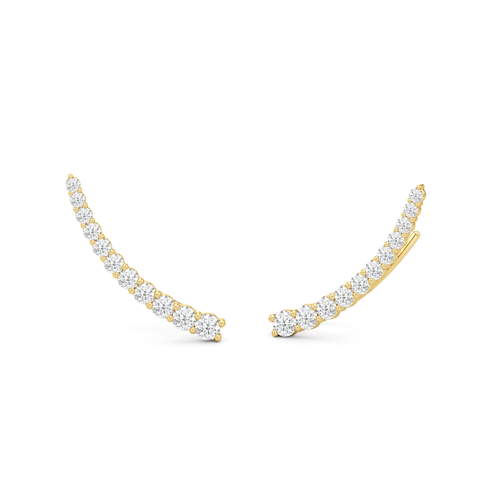 Solea Climber Earrings with 14KT Yellow Gold / Lab / 1/2 Cut Diamond in 14KT Yellow Gold / Lab / 1/2 view 1
