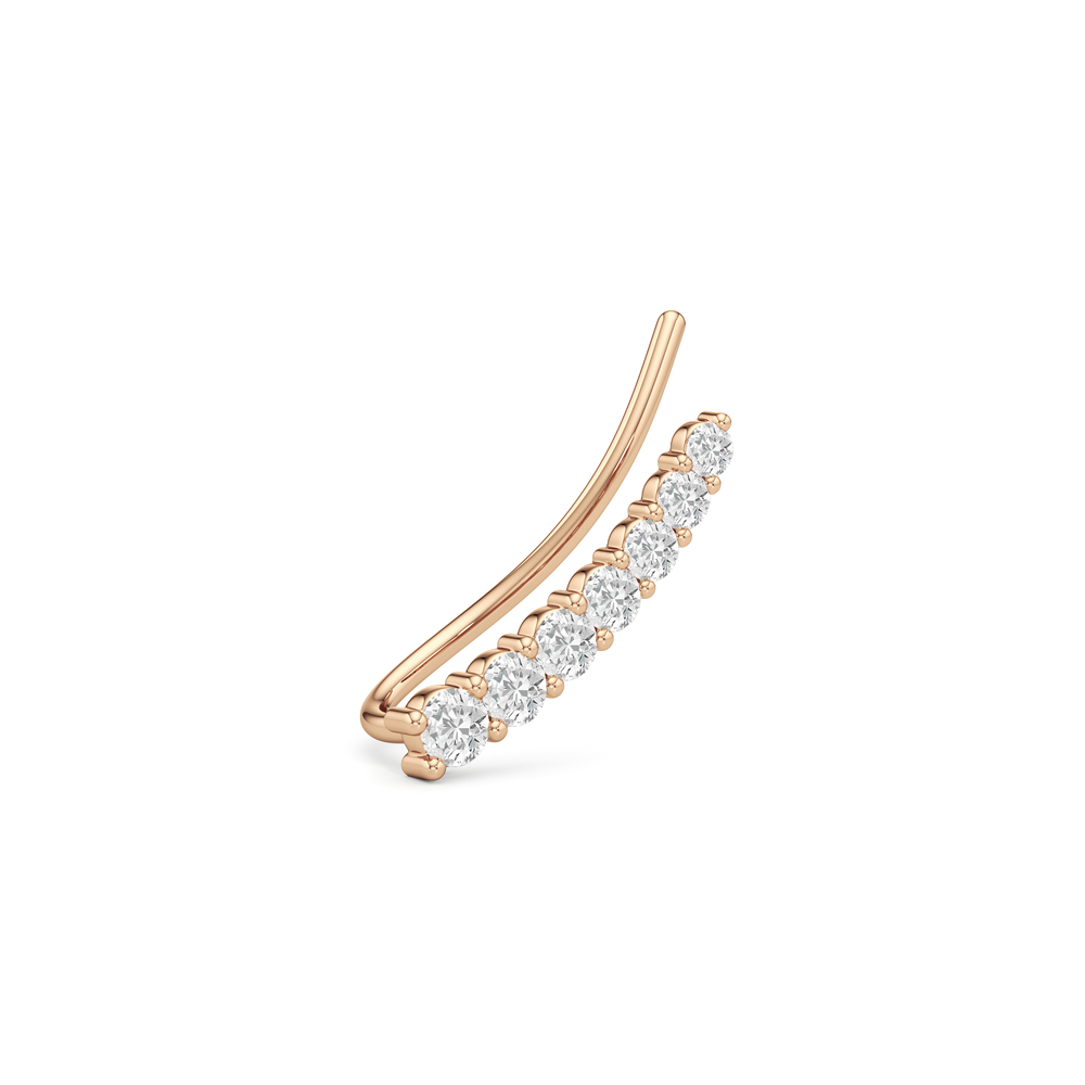 Lyra Climber Earrings with 14KT Rose Gold / Lab / 1/4 Cut Diamond in 14KT Rose Gold / Lab / 1/4 view 5
