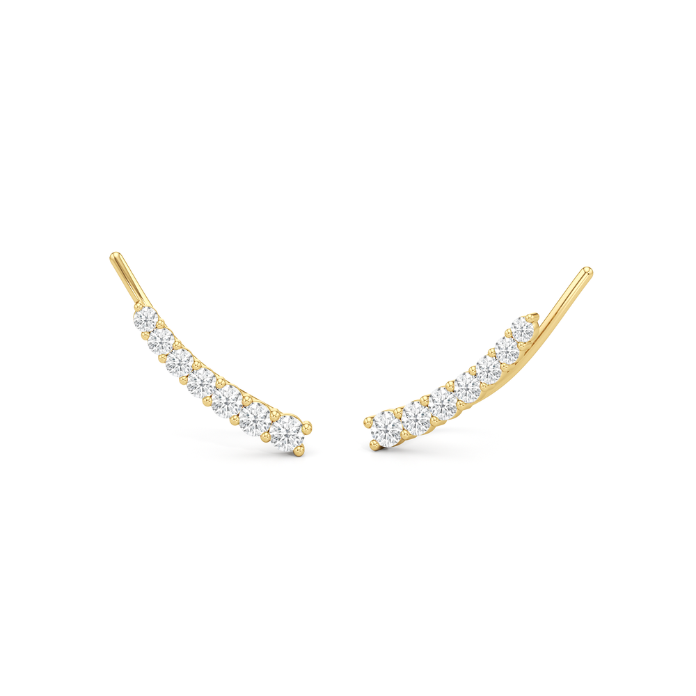 Lyra Climber Earrings with 14KT Yellow Gold / Lab / 1/4 Cut Diamond in 14KT Yellow Gold / Lab / 1/4 view 1
