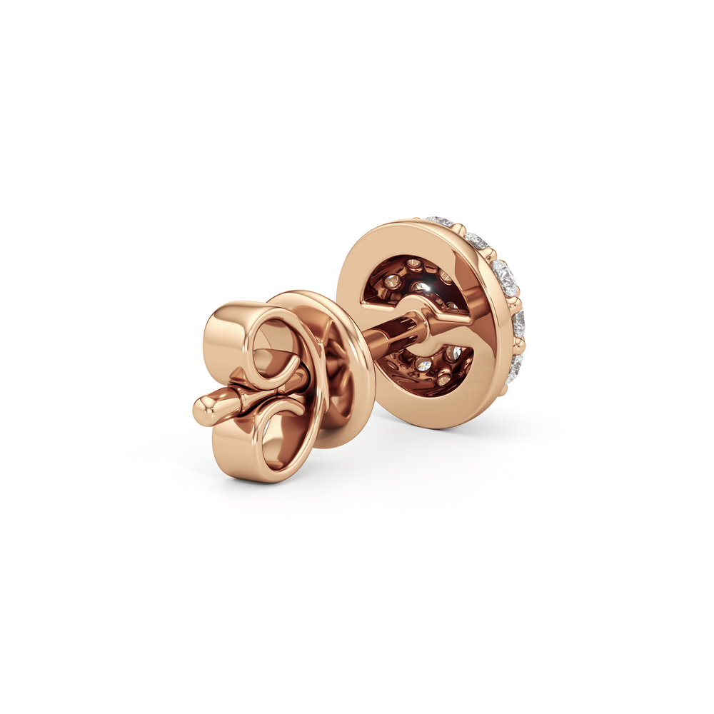 Lumen Pave Studs with 14KT Rose Gold / Lab / 1/8 Cut Diamond in 14KT Rose Gold / Lab / 1/8 view 6
