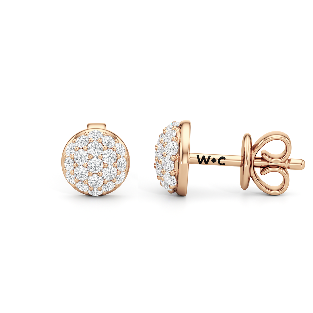 Lumen Pave Studs with 14KT Rose Gold / Lab / 1/8 Cut Diamond in 14KT Rose Gold / Lab / 1/8 view 2

