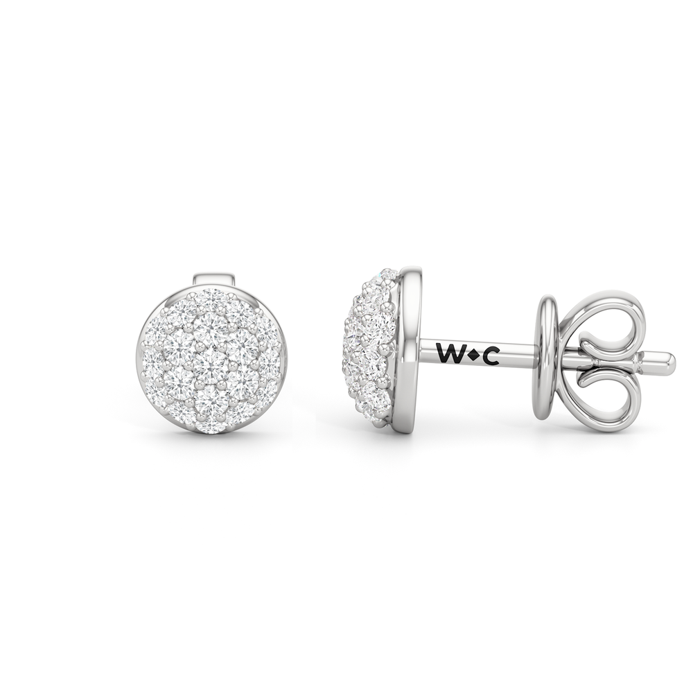 Lumen Pave Studs with 14KT White Gold / Lab / 1/8 Cut Diamond in 14KT White Gold / Lab / 1/8 view 2
