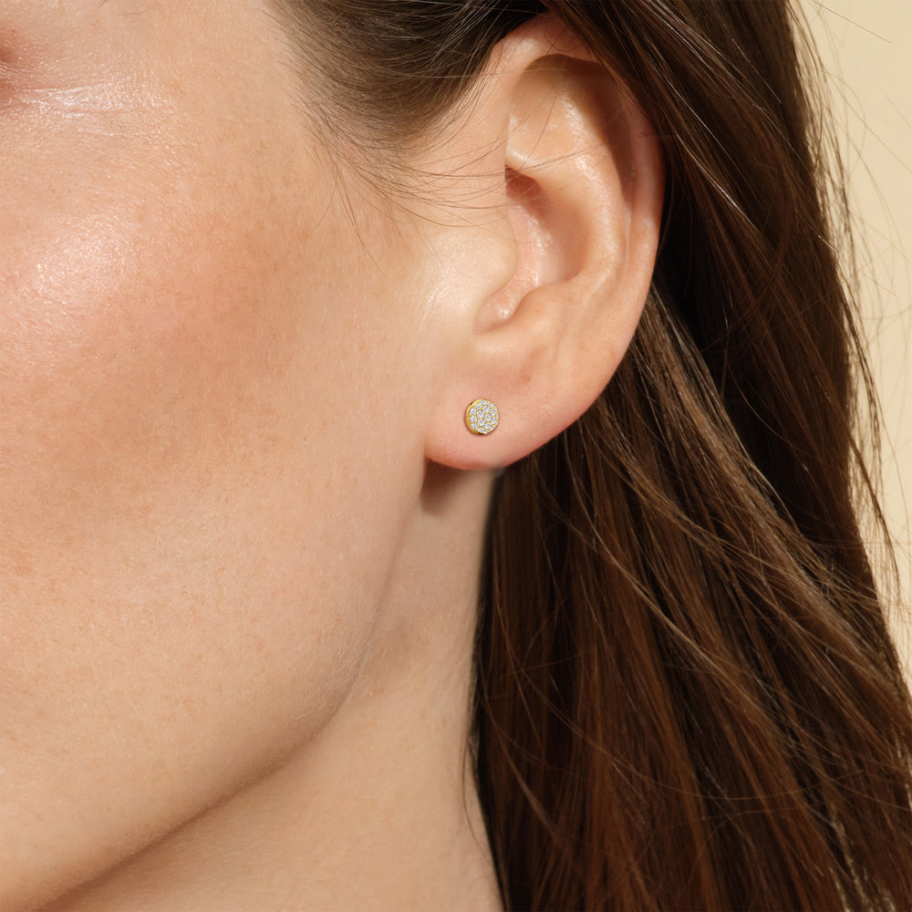 Lumen Pave Studs with 14KT Rose Gold / Lab / 1/8 Cut Diamond in 14KT Rose Gold / Lab / 1/8 view 3
