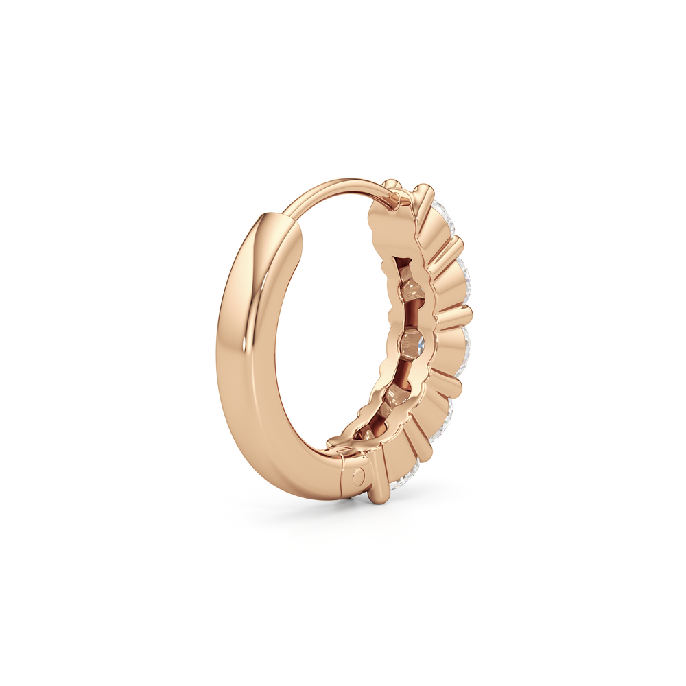 Willow Huggies with 14KT Rose Gold / Lab / 5/8 Cut Diamond in 14KT Rose Gold / Lab / 5/8 view 6
