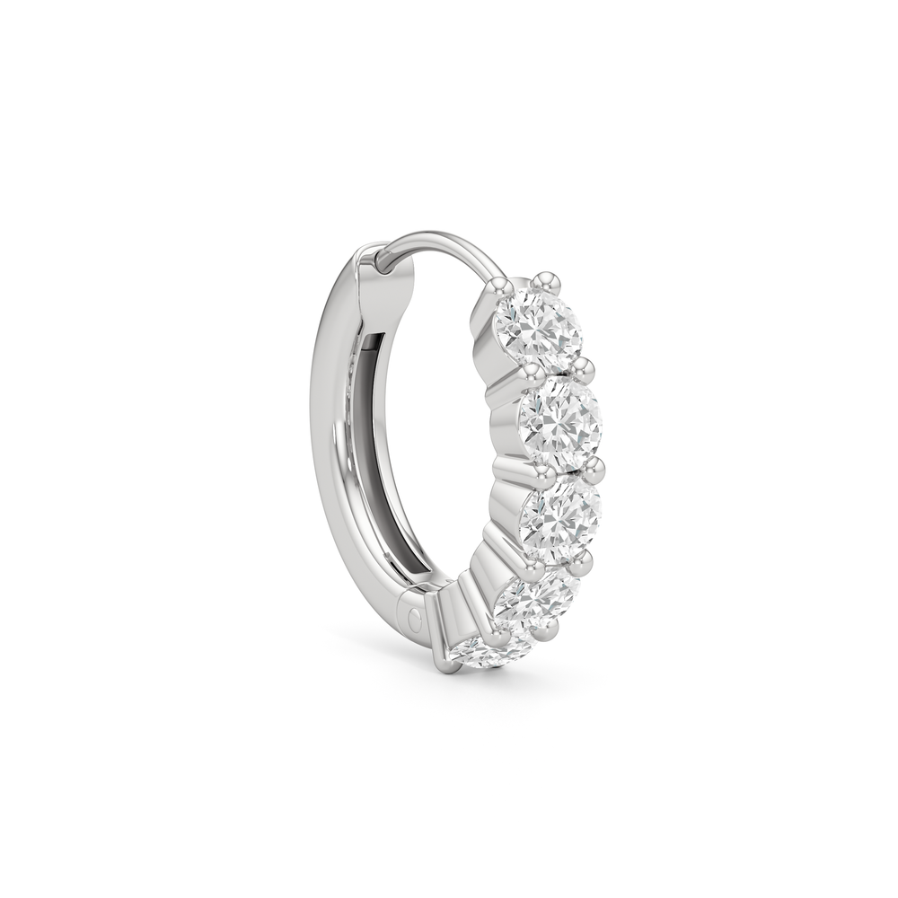 Willow Huggies with 14KT White Gold / Lab / 5/8 Cut Diamond in 14KT White Gold / Lab / 5/8 view 5
