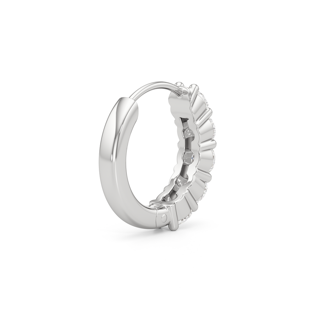 Willow Huggies with 14KT White Gold / Lab / 5/8 Cut Diamond in 14KT White Gold / Lab / 5/8 view 6

