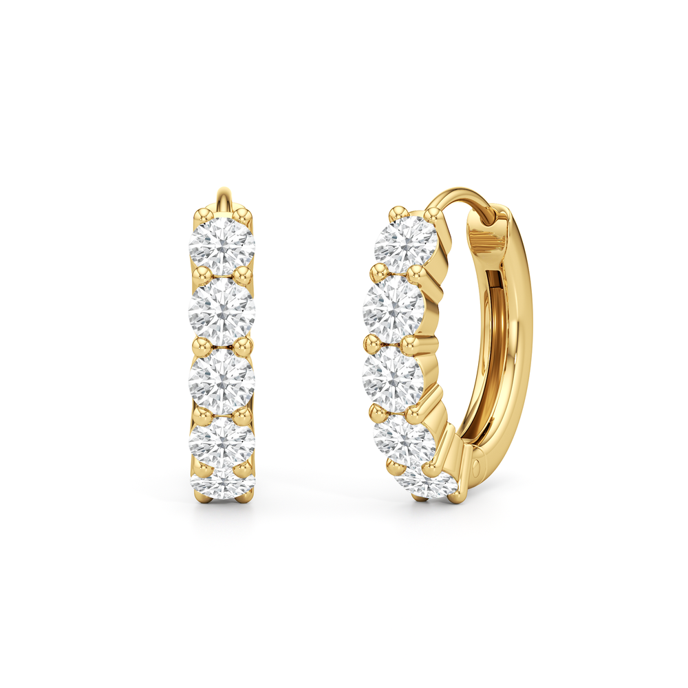 Willow Huggies with 14KT Yellow Gold / Lab / 5/8 Cut Diamond in 14KT Yellow Gold / Lab / 5/8 view 1

