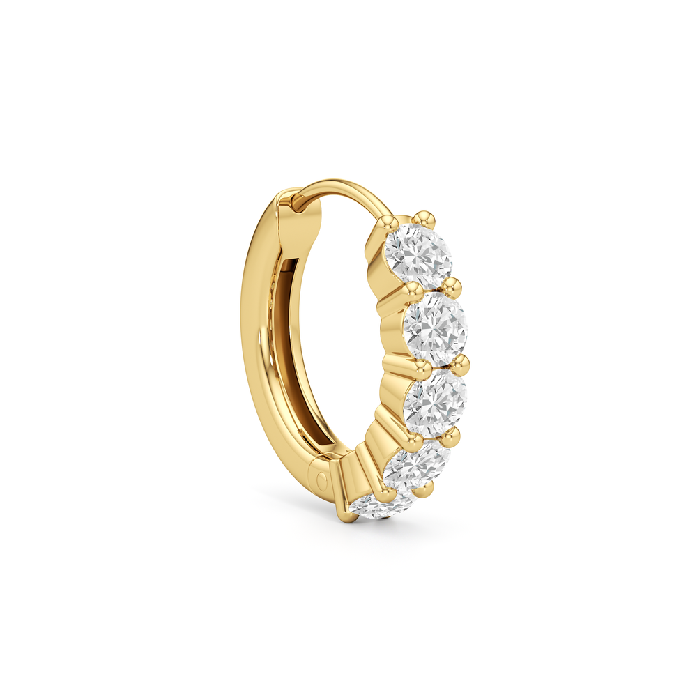Willow Huggies with 14KT Yellow Gold / Lab / 5/8 Cut Diamond in 14KT Yellow Gold / Lab / 5/8 view 5
